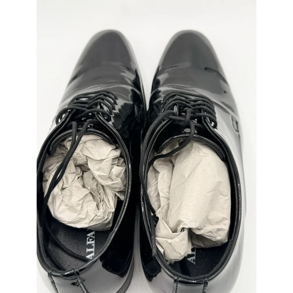Alfani Men’s Oxford Dress Shoe.‎ Size 10 Black Patent Leather NWB Prom Formal
